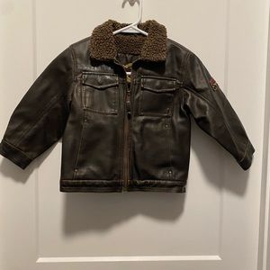 Faux leather, aviator look kids jacket, 4